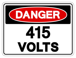 Danger 415 Volts Tag Symbol Sign,Vector Illustration, Isolate On White Background Label. EPS10