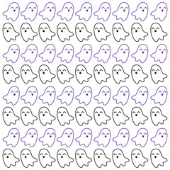 HALLOWEEN RETRO GHOSTS DESIGN PATTERN TEXTURE WALLART