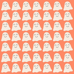 HALLOWEEN RETRO GHOSTS DESIGN PATTERN TEXTURE WALLART