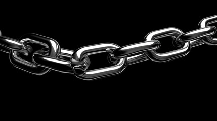 Fototapeta premium Strength in Unity: Simple Silver Chain Links