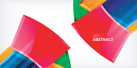 Round 3d shapes, plates background. Creative composition design template