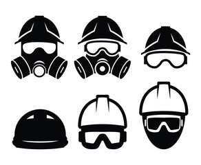 Industrial Safety Equipment Silhouettes Collection