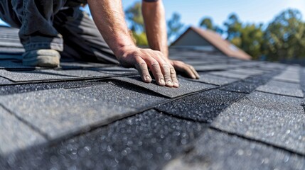 Roofing Contractor Working on Roof