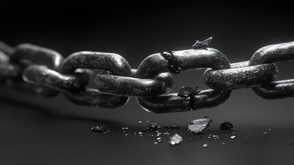 Broken Chain Link Representing Need for Change
