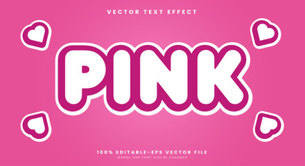 Pink editable text style theme with love icons