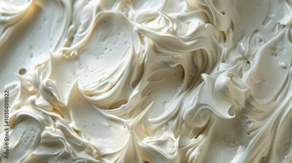 Poster a closeup of a soft whipped body butter with visible specks of shea butter cocoa butter and coconut 