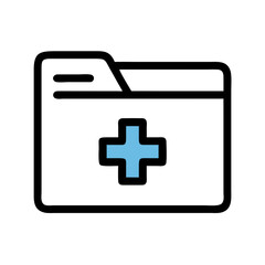 Obraz premium Medical Folder Icon in Minimalist Style for Healthcare Records