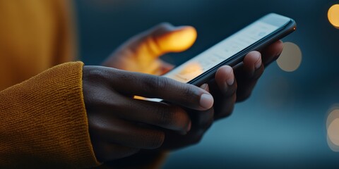 Business Person Using Smartphone for Work Generative AI