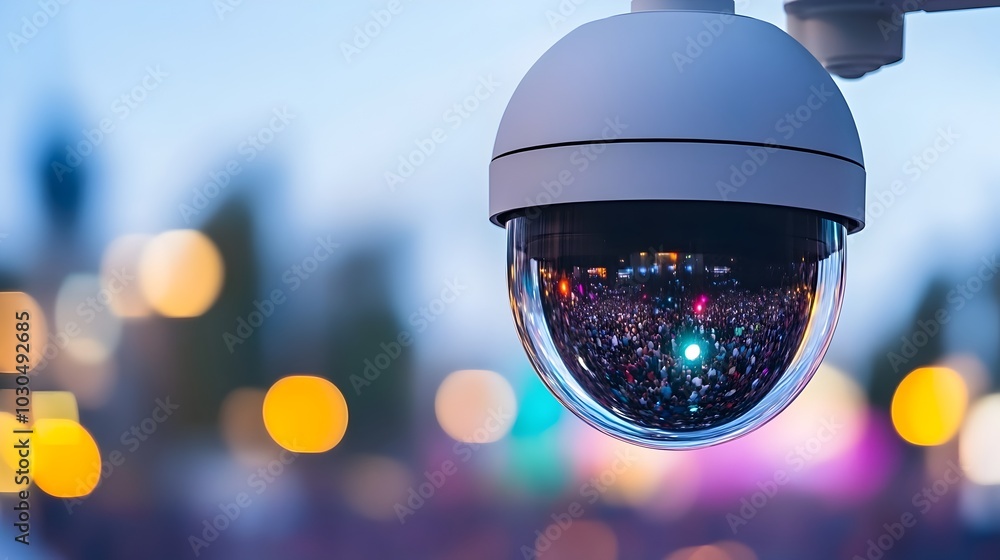 Aufkleber ai-powered cctv monitoring outdoor event with real-time crowd data and security analytics