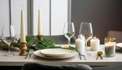 Fototapeta premium Candlelit Dinner Setting