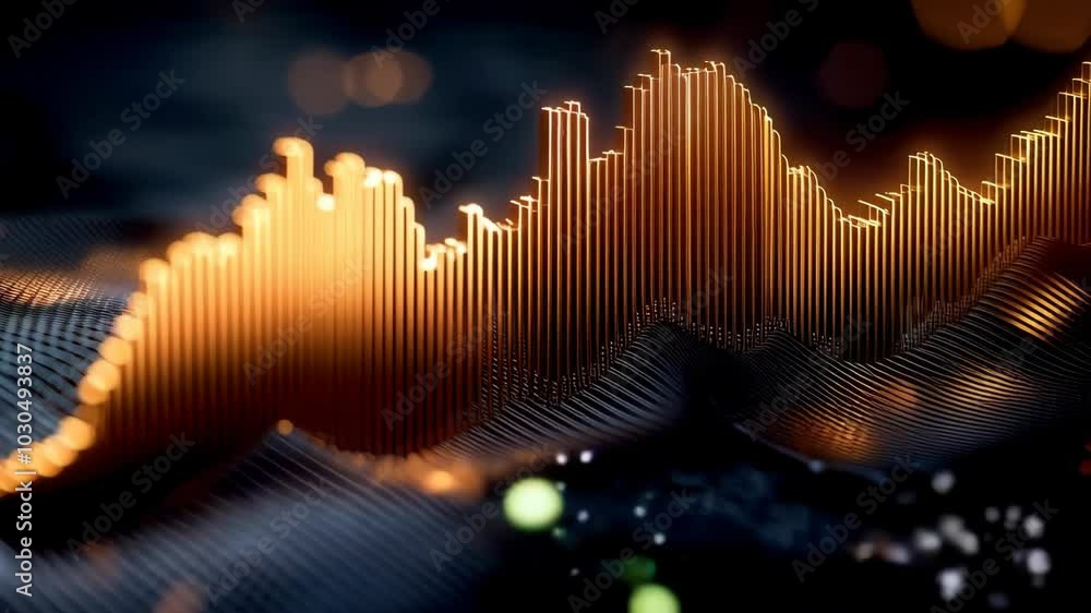 Poster dynamic visualization of financial data an abstract graph showcasing market trends, technology, and 