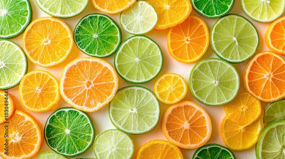 Canvas Prints A vibrant assortment of sliced citrus fruits arranged artistically.