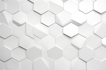 Fototapeta premium White hexagon texture backgrounds tile architecture.