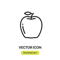 Apple icon vector. Linear-style sign for mobile concept and web design. Apple symbol illustration. Pixel vector graphics - Vector.