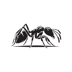 Ant Silhouette Icon. Vector Illustration on White Background.