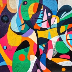 Vibrant Graffiti Mural on City Wall for Urban Art and Culture Generative AI