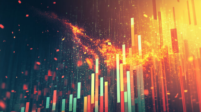 Clients Panicking as Their Investments Implode, Visualized Through Collapsing Financial Product Charts, Indicating Widespread Losses and Market Chaos