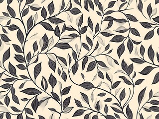 A floral and leaf seamless patterns in doodle-style tile designs with graphic format.