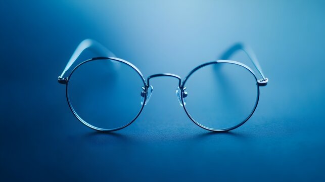 Minimalist Eyeglasses on Smooth Surface Showcasing Clarity and Elegance