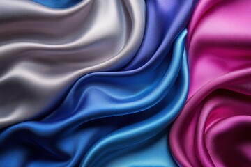 Obraz premium A piece of fabric with a blue, purple, and pink stripe