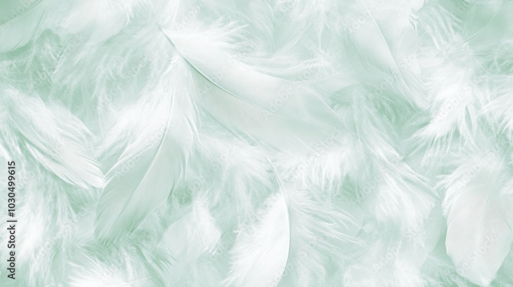 Poster a close-up of soft, white feathers creating a delicate and textured background.