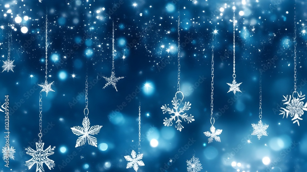 Poster elegant snowflake and star patterns for festive backgrounds and