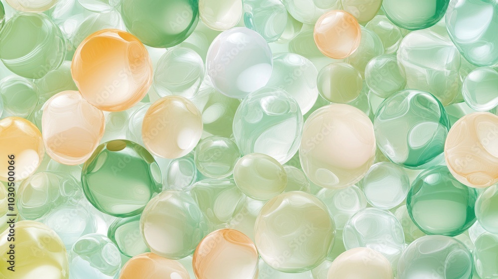 Poster a colorful array of translucent bubbles in various sizes and shades.