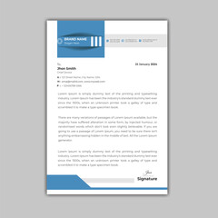 Abstract Corporate Business Style Letterhead Design Vector Template For Your Project. Simple And Clean Print Ready Design, Elegant Flat Design Vector