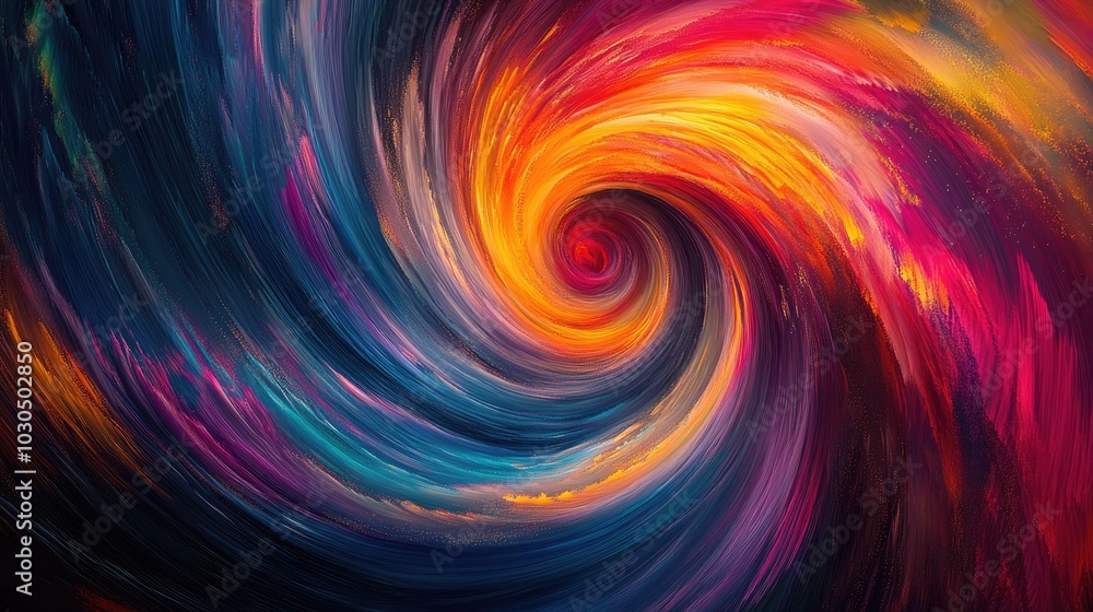 Aufkleber abstract image representing the flow of life, with swirling patterns and vivid colors symbolizing ch