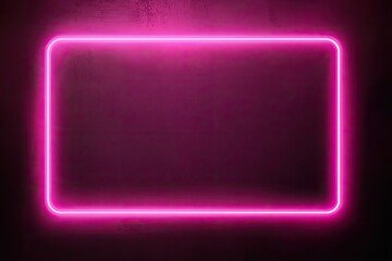Product Presentation, Neon Frame Glow, Bright Pink Light, Dark Background, Rectangle Neon, Vibrant Border, Illuminated Shape, Glowing Outline, Electric Shine