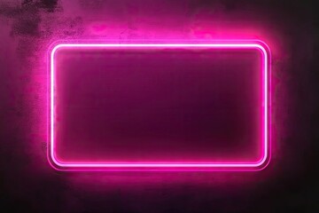 Fototapeta premium Product Presentation, Neon pink frame, glowing light, bright neon border, vibrant pink rectangle, luminous wall decor, retro neon sign