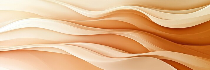 Obraz premium A modern abstract art background wavy pattern design in shades of light brown and orange.