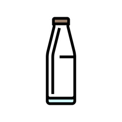 milk bottle glass package color icon vector. milk bottle glass package sign. isolated symbol illustration