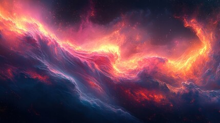 Fototapeta premium Fiery Nebula in Space