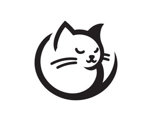 Obraz premium black cat head vector