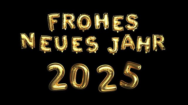 4k Video Frohes Neues Jahr. Alpha Channel, Prores 4444. Endless Loop