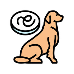 dog parasite worm color icon vector. dog parasite worm sign. isolated symbol illustration