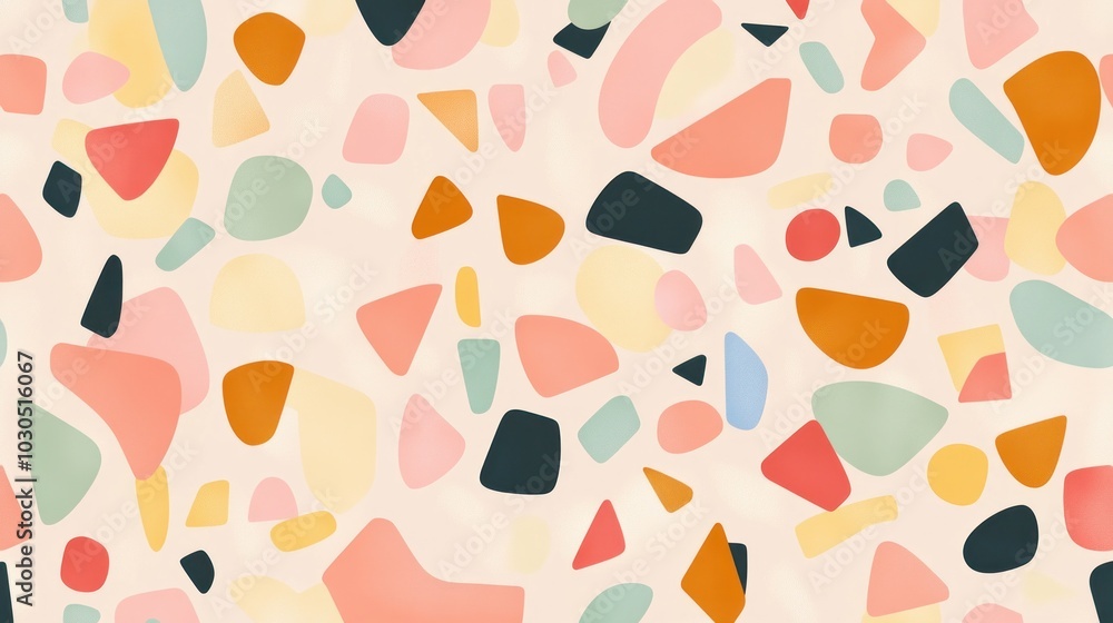 Aufkleber abstract pattern with colorful shapes on a light background, suitable for design use.
