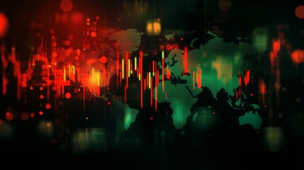 Global Finance Abstract with Data Visualization Elements