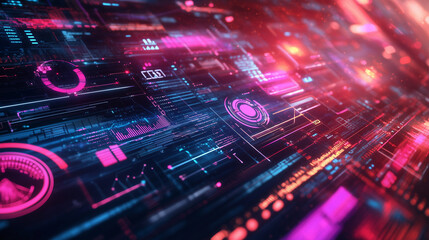 Fototapeta premium A sleek digital background blending elements of technology.