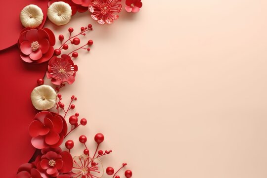 Chinese new year theme petal plant celebration.