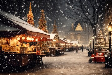 Christmas snow decoration outdoors.