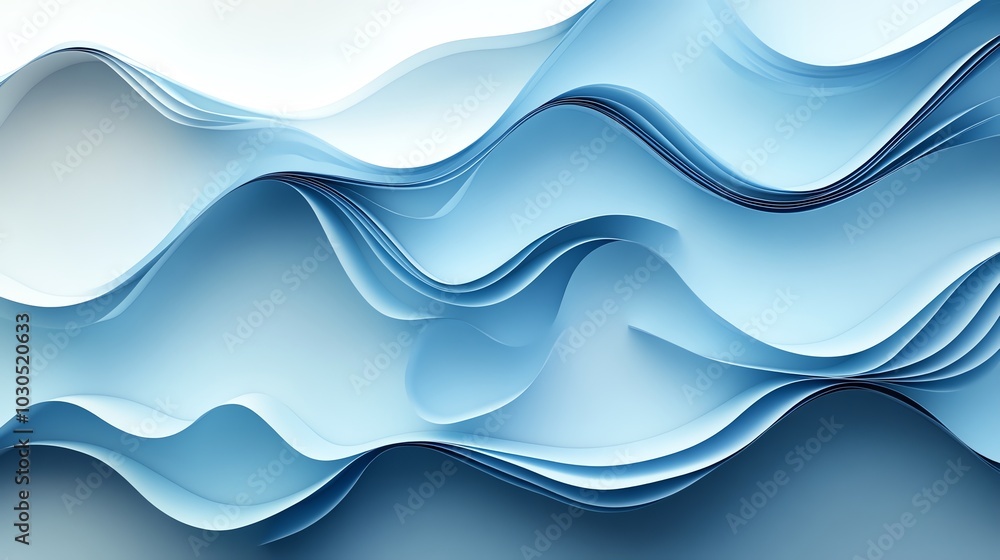Poster abstract paper cut line pattern with smooth, flowing shapes, forming a minimalist modern design, pap