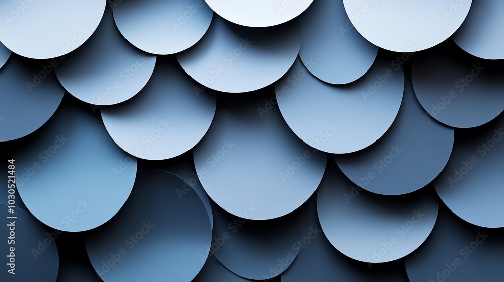 Poster singlelayer paper cut circle pattern with evenly spaced shapes, creating a sleek and modern design, 