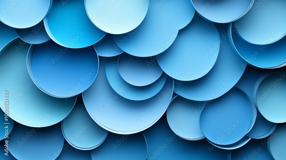Poster singlelayer paper cut circle pattern with evenly spaced shapes, creating a sleek and modern design, 
