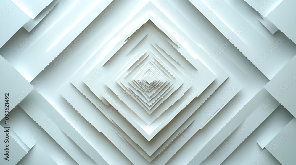 Poster symmetrical paper cut diamond pattern with sharp edges and minimal details for modern decor, paper c