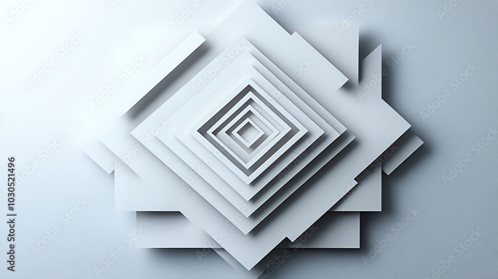 Poster symmetrical paper cut diamond pattern with sharp edges and minimal details for modern decor, paper c