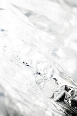 Foil Shiny Silver Abstract Background Crumpled