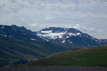 snow on the mountain in Iceland