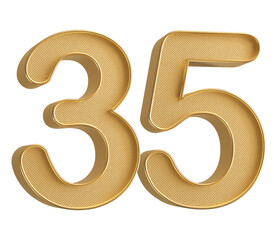 Gold 3D Number 35